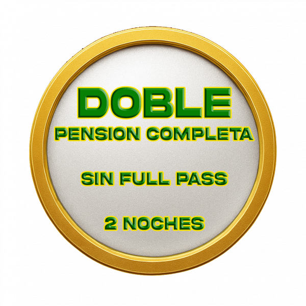 Habitación doble + PC + SIN full pass + 2 noches
