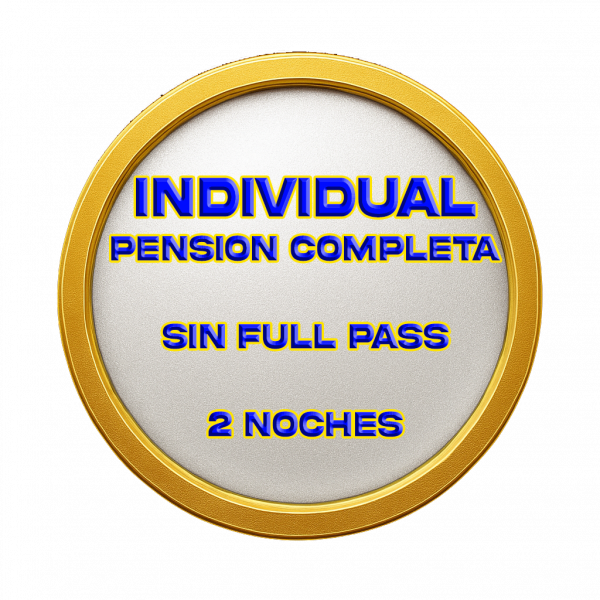 Habitación individual + PC + SIN full pass + 2 noches